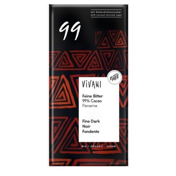Chocolate BIO negro 99% panamá con azúcar de coco 80gr - vivani
