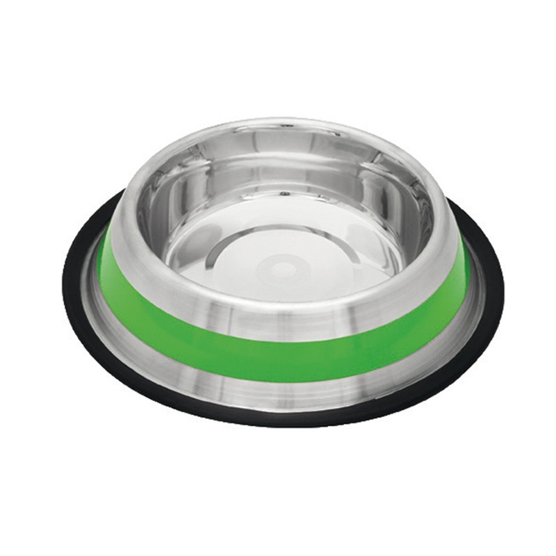 Comedero inox. antid-4 franja verde Comedero inox. antid-4 franja verde