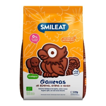 Galletas infantiles de avena, espelta y cacao BIO 220g Smileat