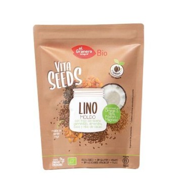Vitaseeds lino molido con trigo sarraceno almendras coco y nibs cacao BIO 200 g