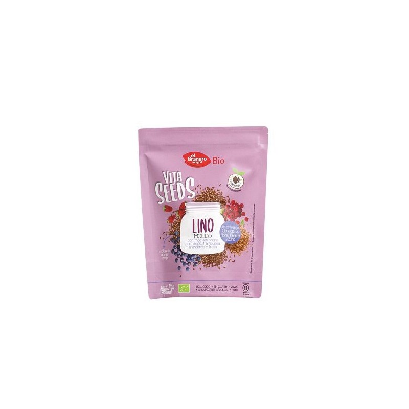 Vitaseeds lino molido trigo sarraceno frambuesa arándanos y fresa BIO 200 g Vitaseeds lino molido trigo sarraceno frambuesa arándanos y fresa BIO 200 g